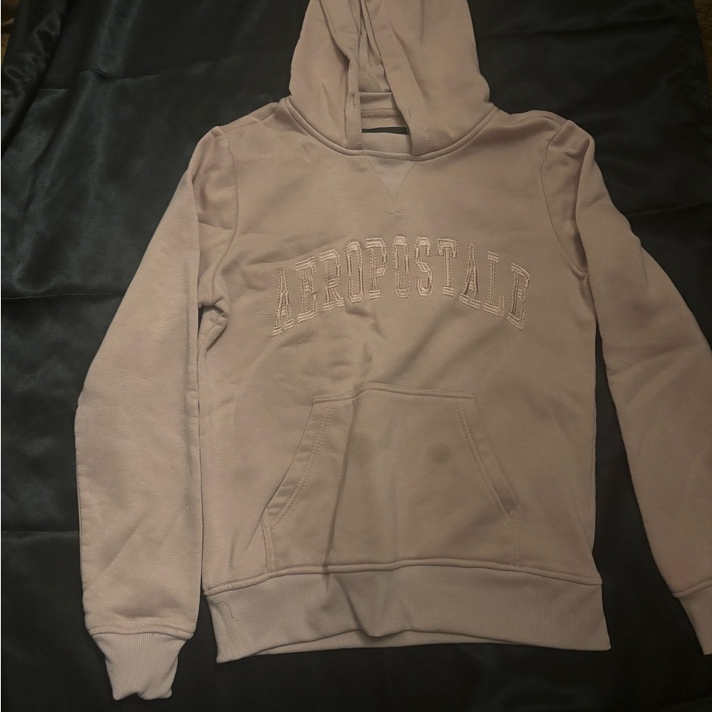 Aeropostale Gray and Pink Crew Neck Sweater